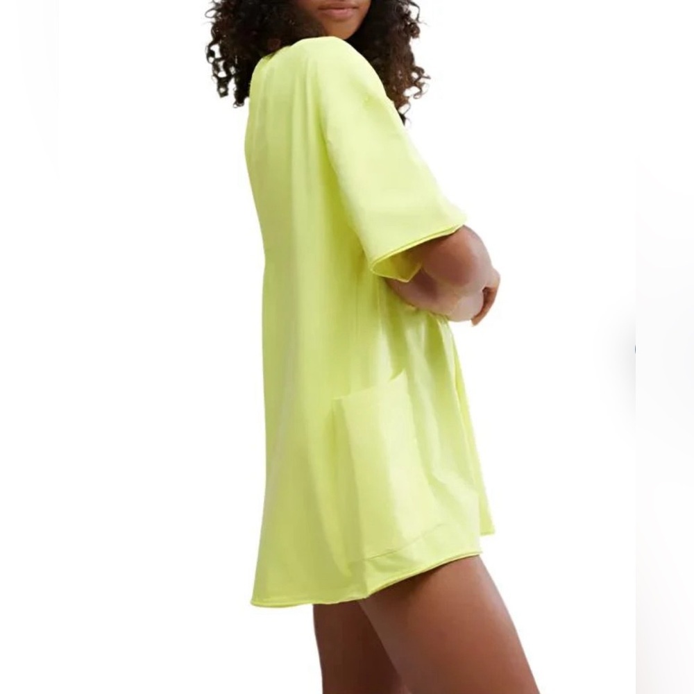 Free People Hot Shot Tee Romper In Sour Citrus Size Medium NWOT - Picture 8 of 10